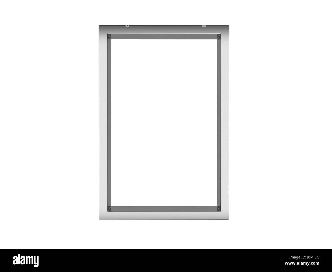 Edelstahl Bilderrahmen isoliert auf weißem Hintergrund, 3d Rendering-illustration Stockfoto