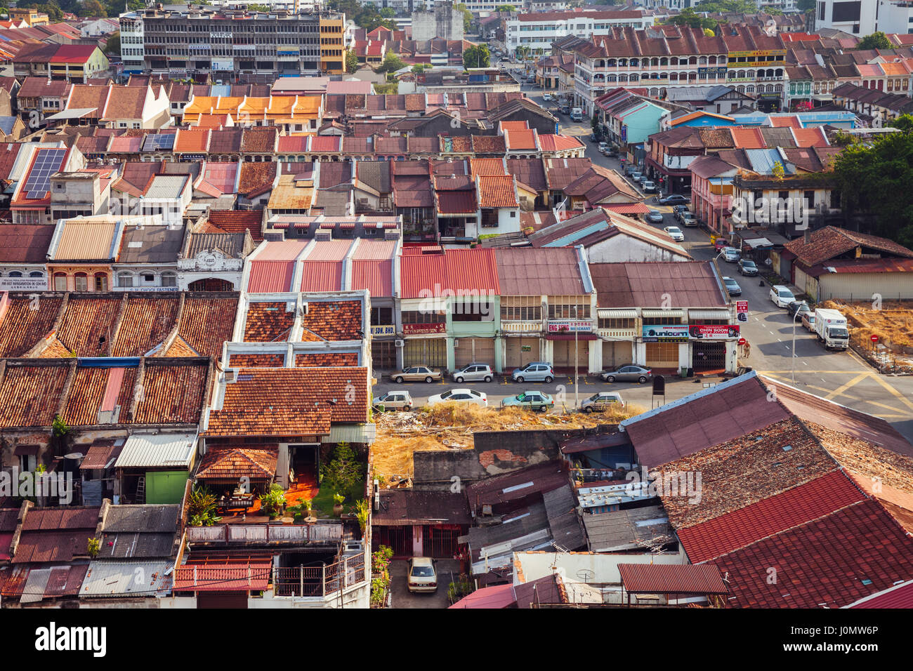 Georgetown, Malaysia - 27. März 2016: Blick über die Altstadt von Georgetown am 27. März 2016 in Penang, Malaysia. Stockfoto