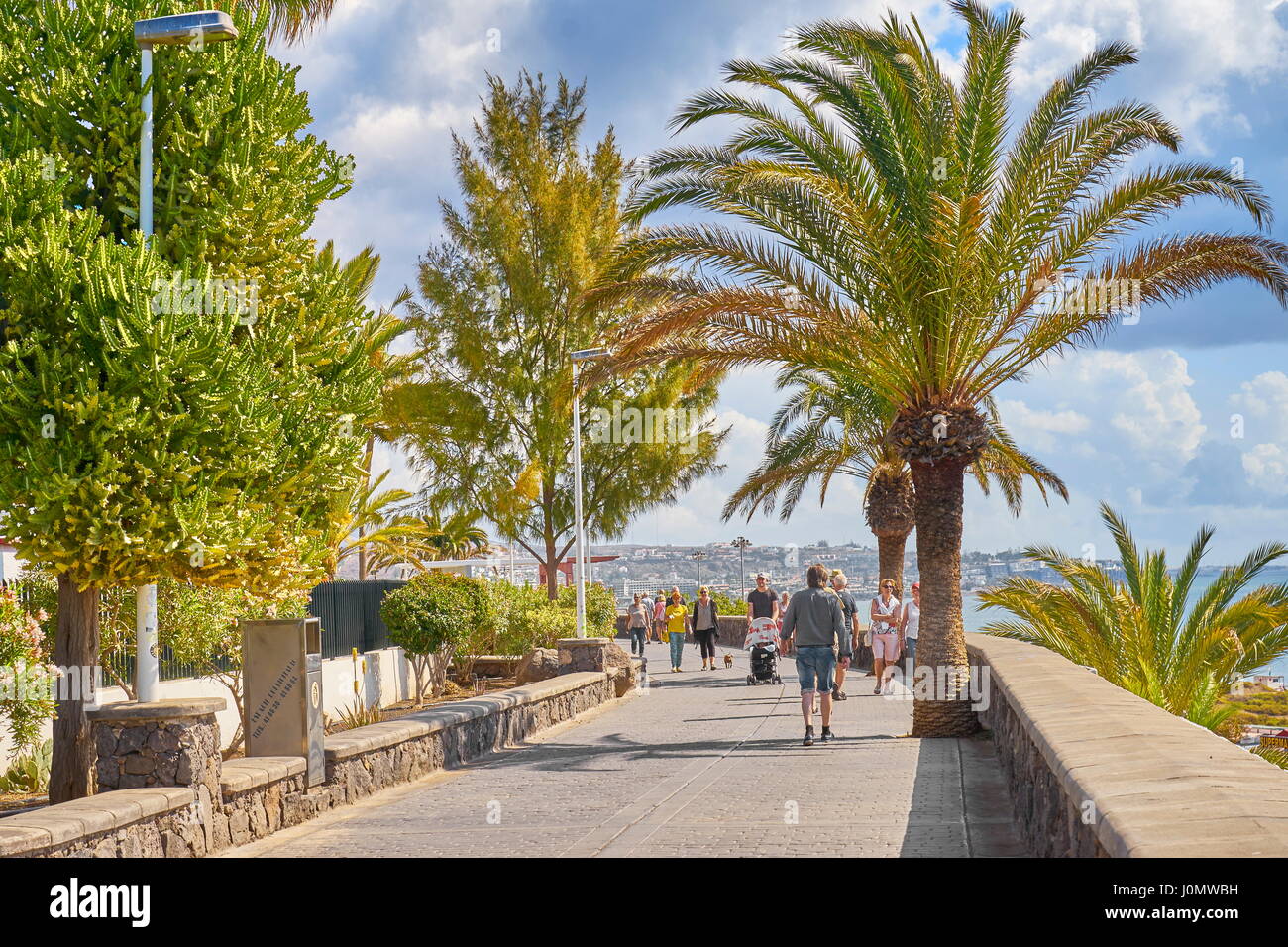 Playa de Ingles Promenade, Gran Canaria, Spanien Stockfoto