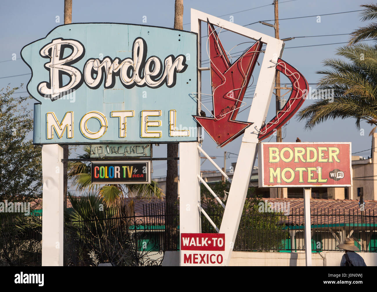 Die Grenze-Motel In Calexico Stockfoto