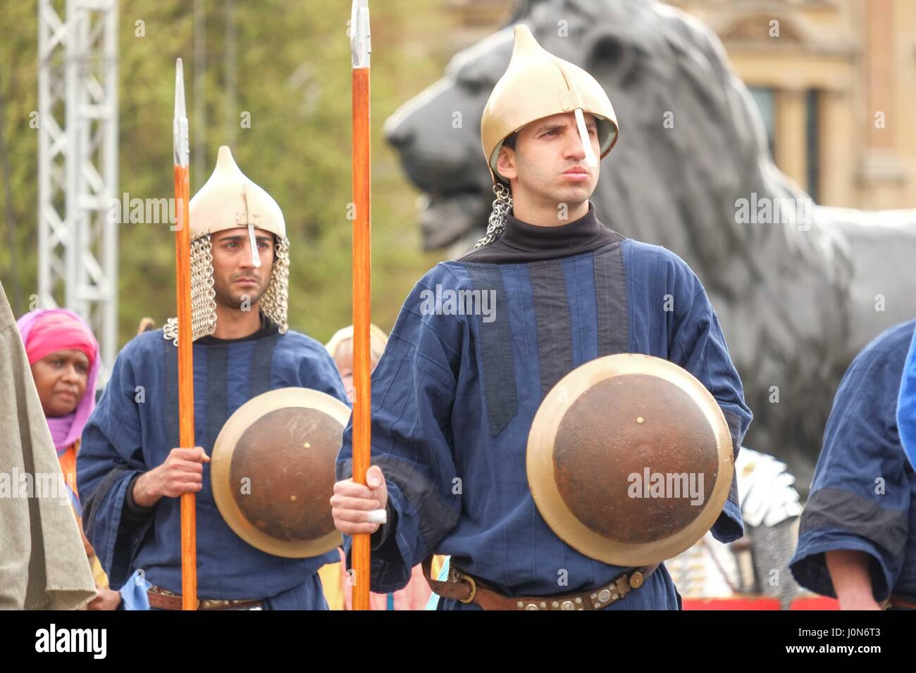 London, Großbritannien. 14 Apr, 2017. die Passion Jesu spielen durch die Wintershall Spieler im Londoner Trafalgar Square am Karfreitag. Credit: Claire Doherty/alamy live news Credit: Claire Doherty/alamy leben Nachrichten Stockfoto