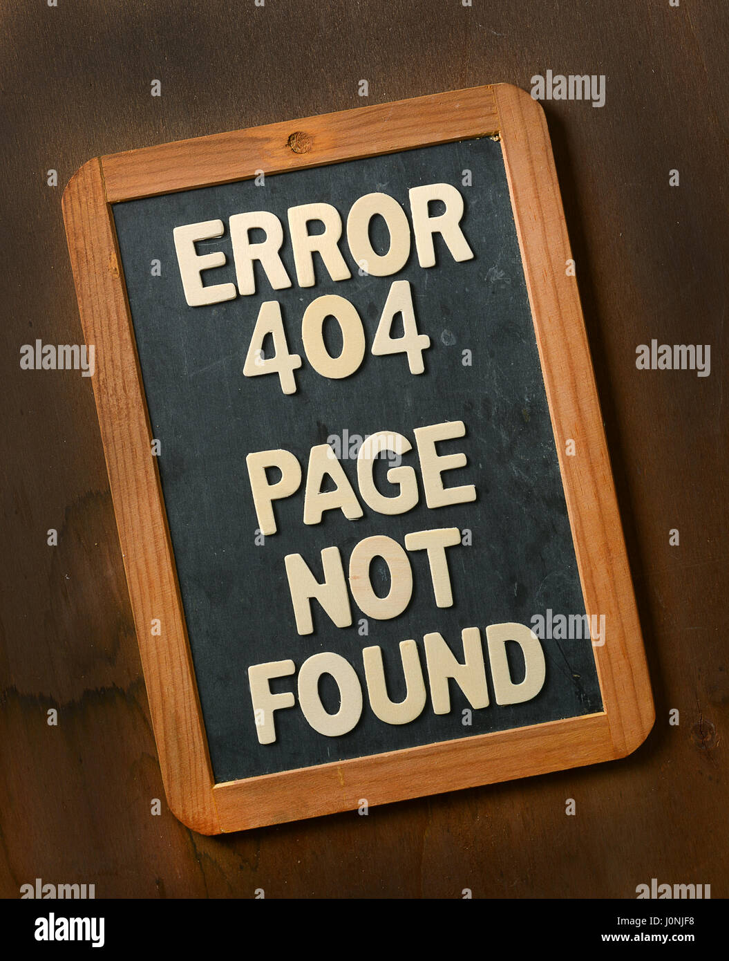 Fehler 404-Seite nicht gefunden auf der Tafel - Nahaufnahme Stockfoto