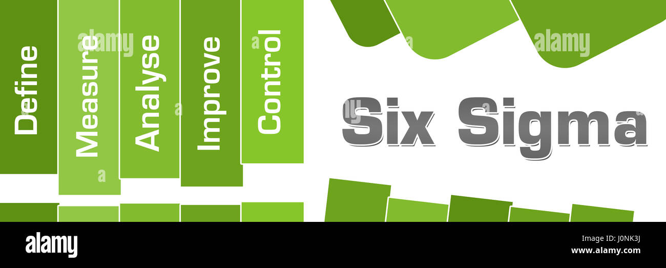Six Sigma DMAIC grünen Streifen Text Stockfoto