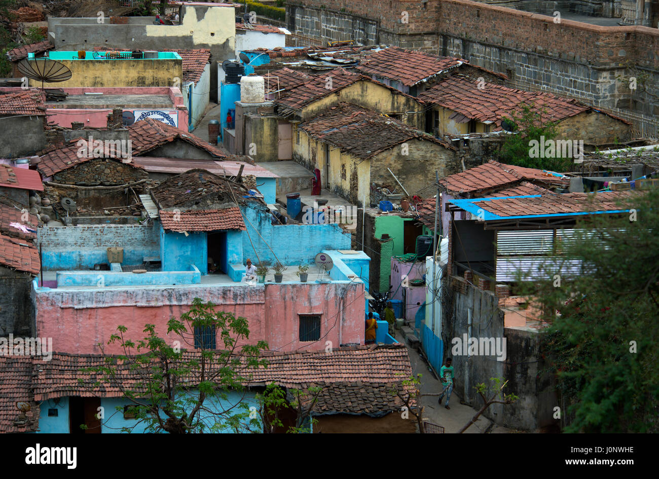 Kishangarh in den Aravalli-Bergen Stockfoto