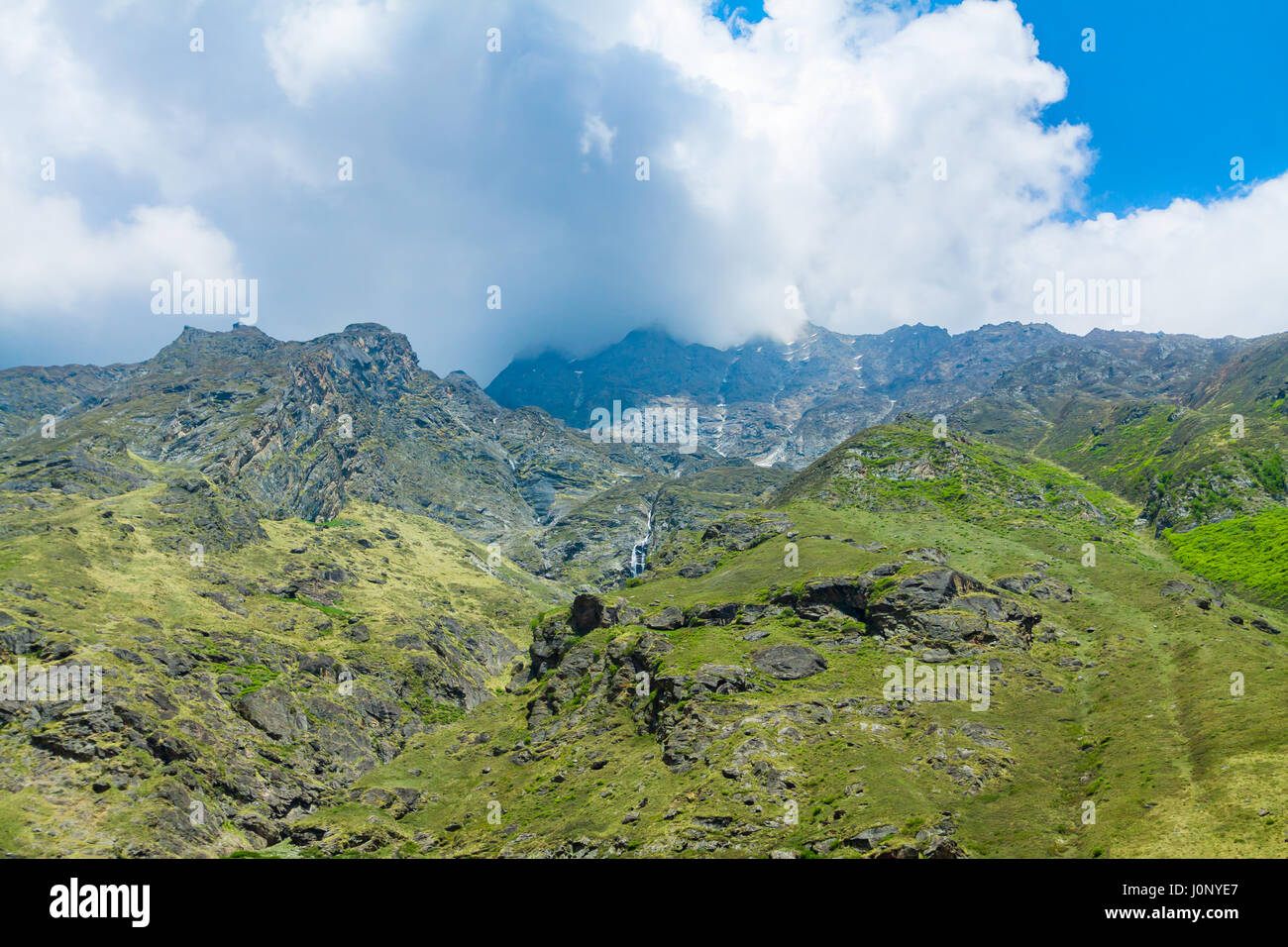 Die Bergregion des Himalaya in Badrinath, Nord-Indien Stockfoto