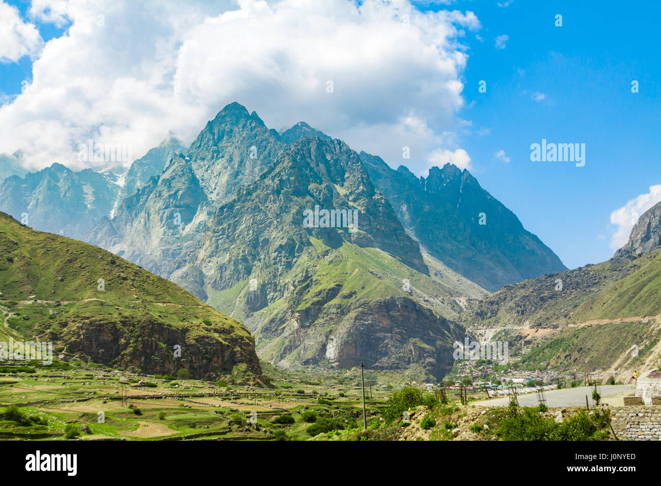 Die Bergregion des Himalaya in Badrinath, Nord-Indien Stockfoto