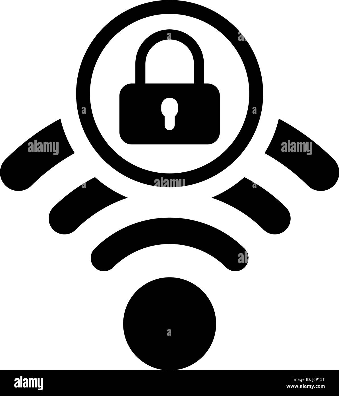 Symbol der sicheren Zugriff. Flaches Design. Stock Vektor