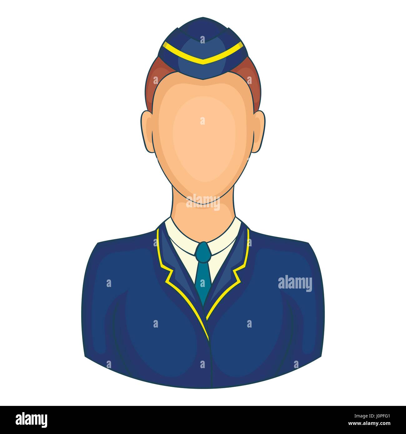 Frau Zug Dirigent Symbol, Cartoon-Stil Stock Vektor