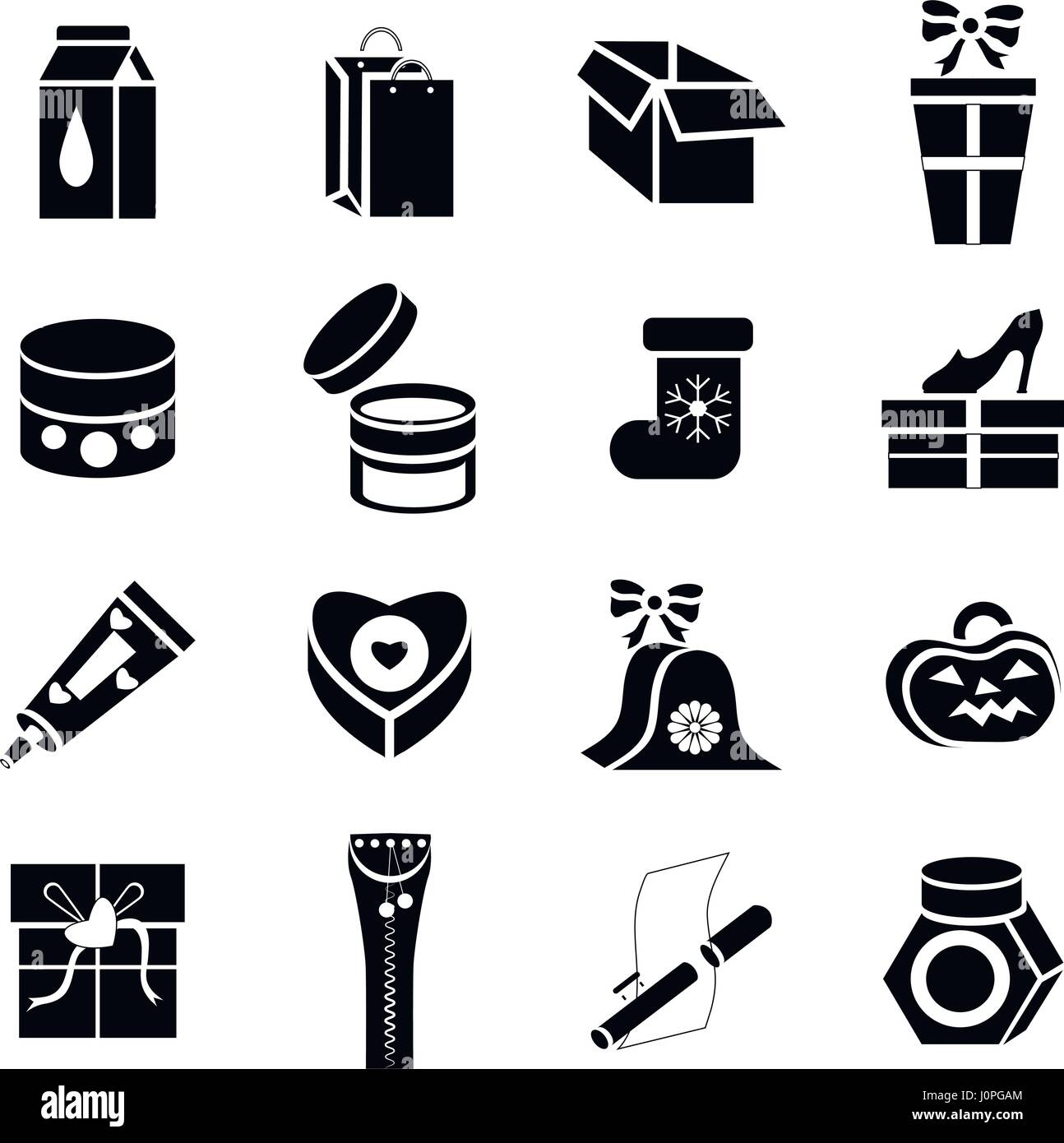 Verpackung-Symbole-Set, einfachen Stil Stock Vektor