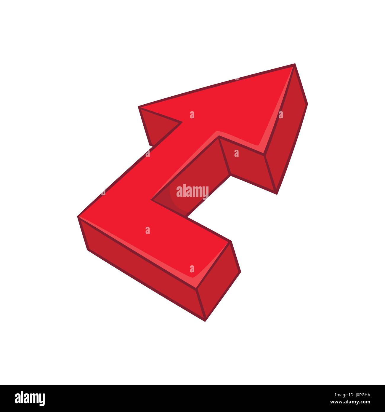 Roter Pfeil-Symbol im Cartoon-Stil Stock Vektor