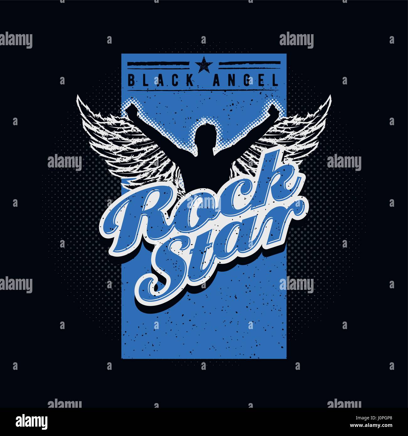 Rock Star typografische Gestaltung für den T-shirt Druck oder alle Grafik-Designs. Globale Farben. Geschichteten Vektor-Illustration. Stock Vektor