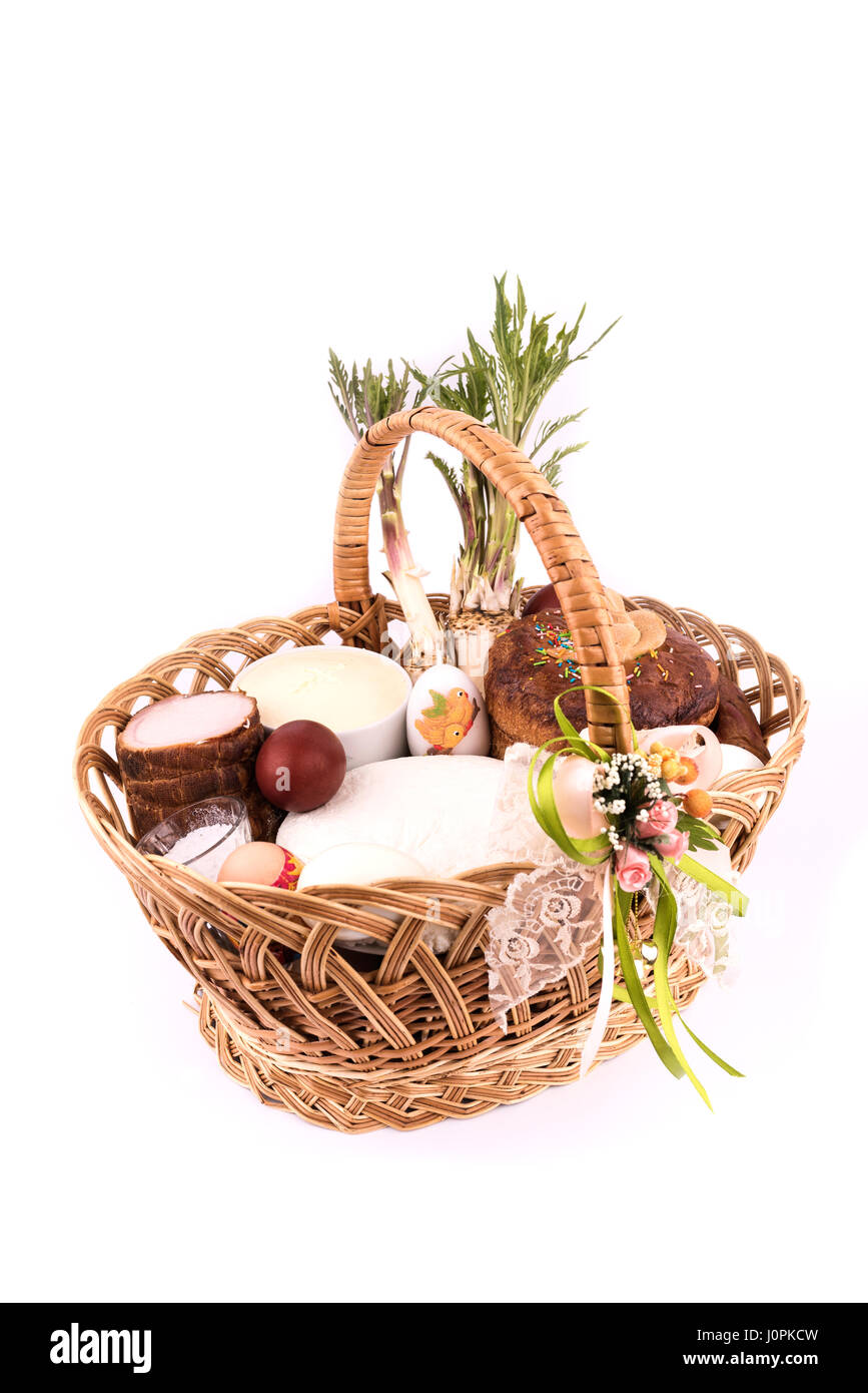 Ostern Korb Mahlzeit für weihen, christliche Tradition, Ukraine Stockfoto