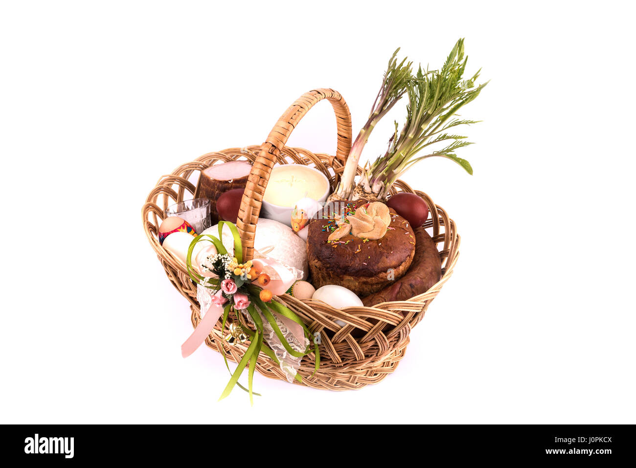 Ostern Korb Mahlzeit für weihen, christliche Tradition, Ukraine Stockfoto