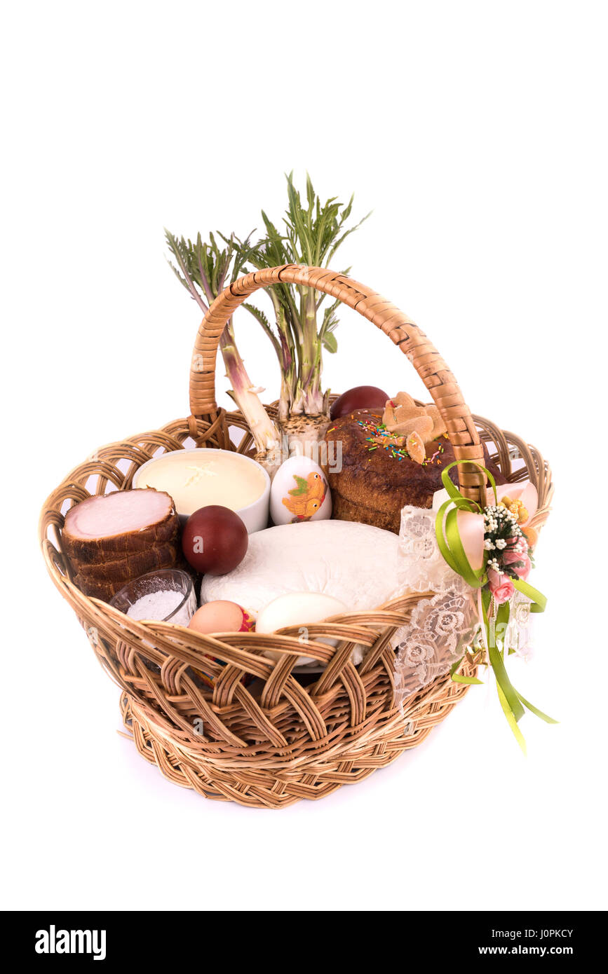 Ostern Korb Mahlzeit für weihen, christliche Tradition, Ukraine Stockfoto
