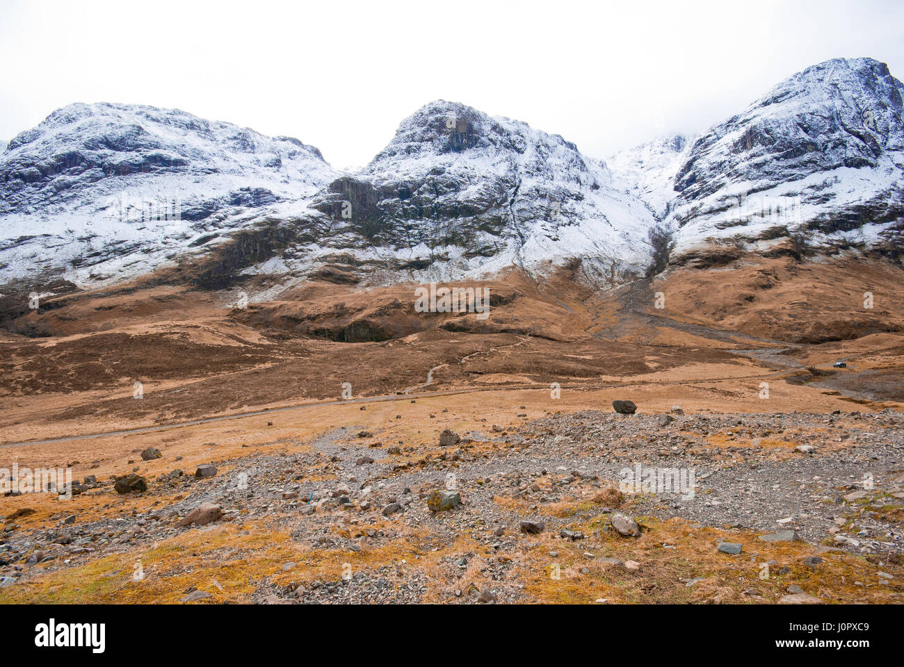 Blick auf die Berge in den Highlands, Schottland. Stockfoto