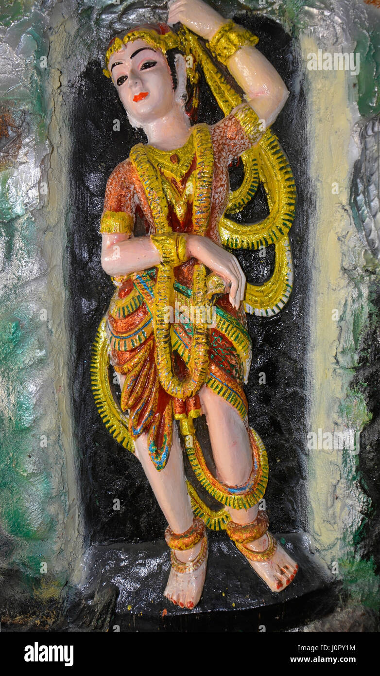Bunten indischen klassischen Tanz-Skulptur Stockfoto