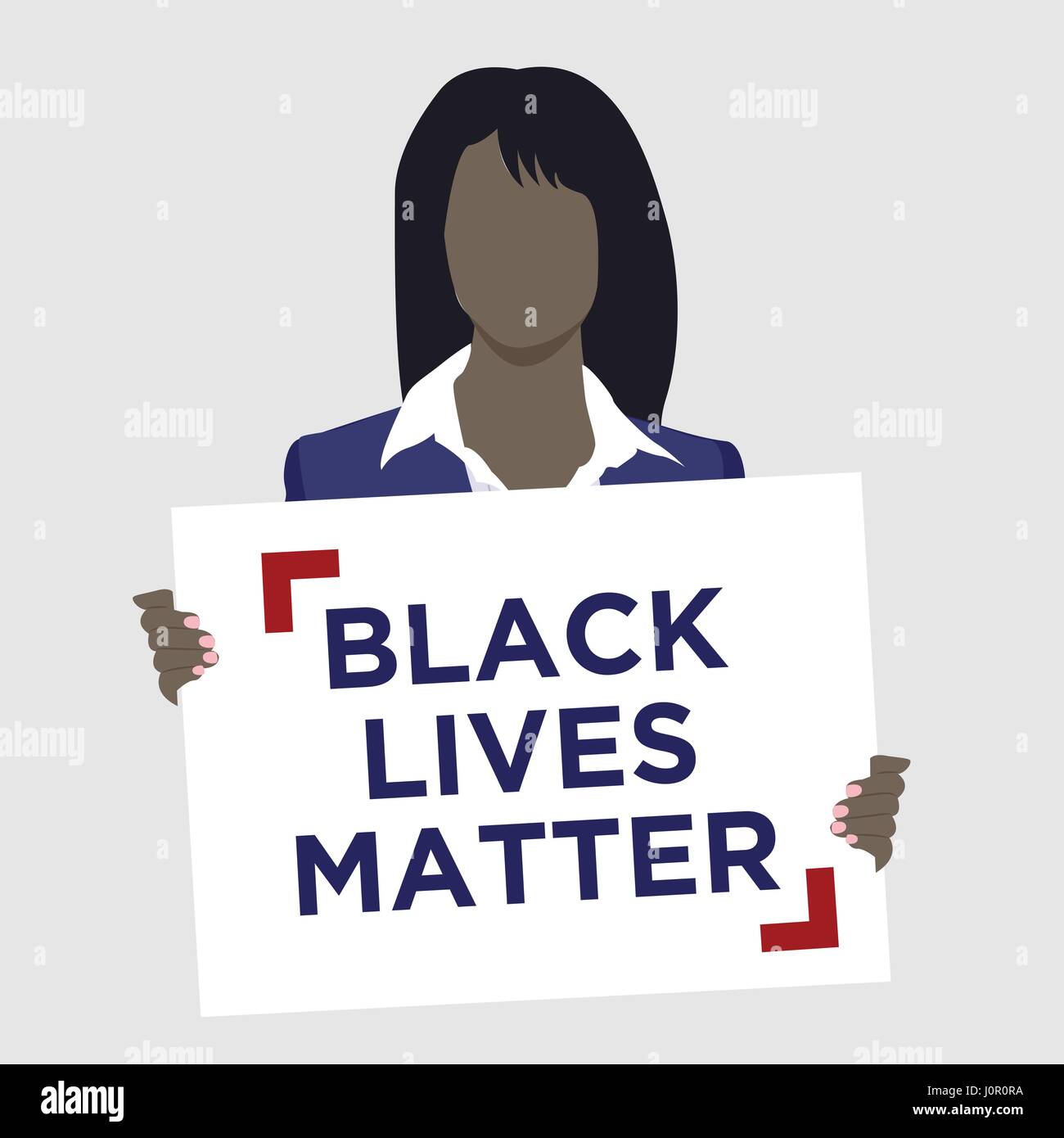 Black lebt Angelegenheit Illustration mit African American Holding weibliche Zeichen Stock Vektor
