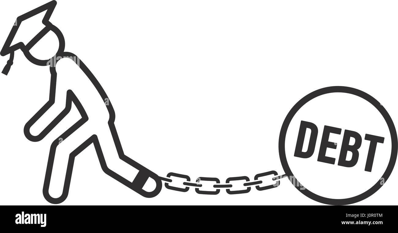 Graduate Student Loan Icon - Student Loan Grafiken für Bildung finanzielle Hilfe oder Unterstützung, staatliche Darlehen & Schulden Stock Vektor