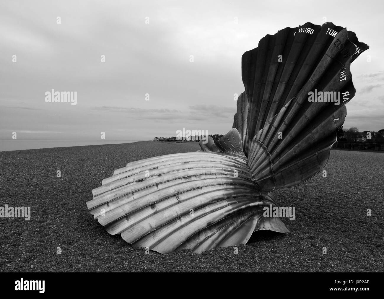 Jakobsmuschel Shell Skulptur, Aldeborough, Suffolk. England-UK Stockfoto