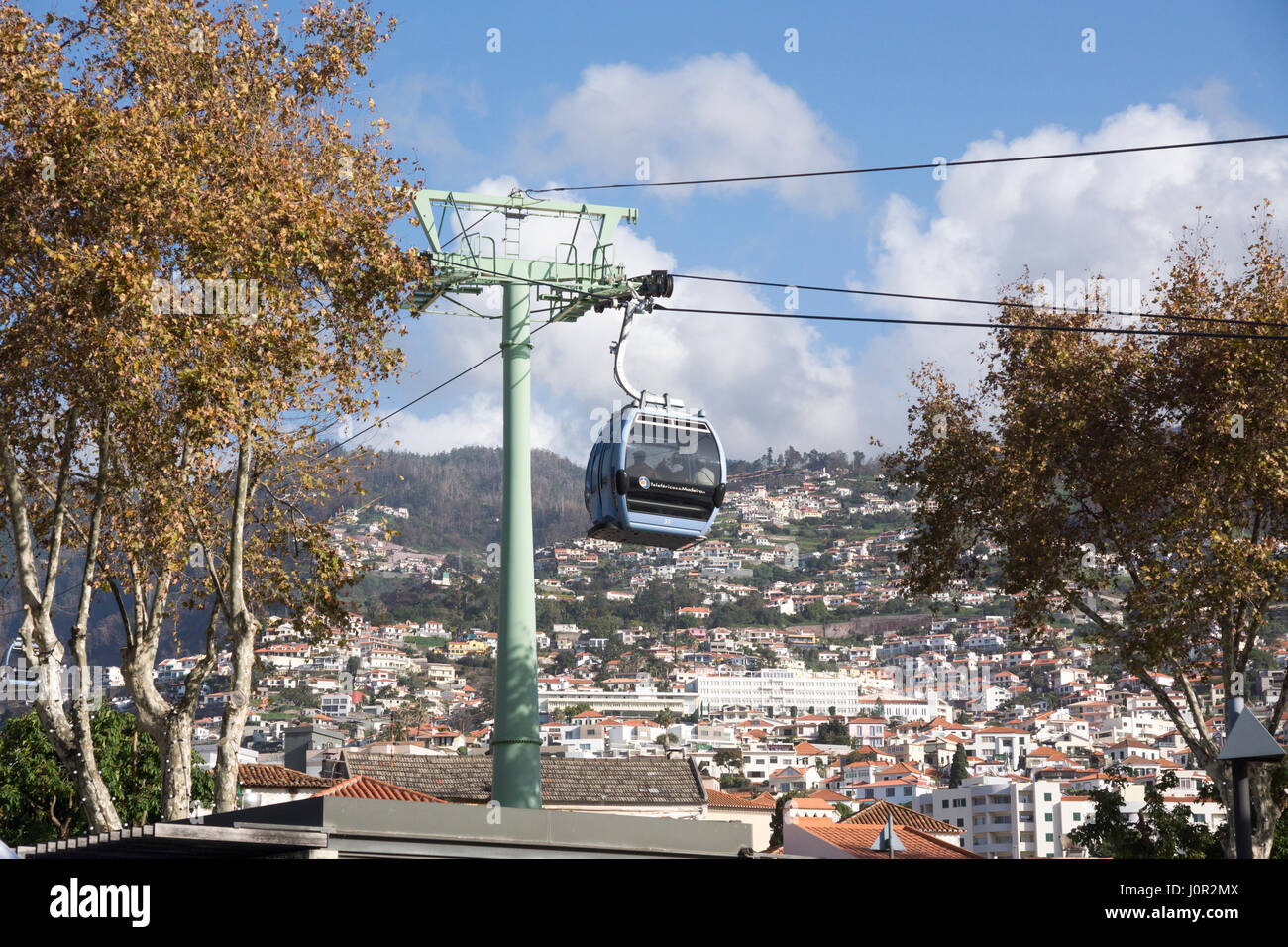 Eine Seilbahn Überschrift bis Monte, Funchal Stockfoto