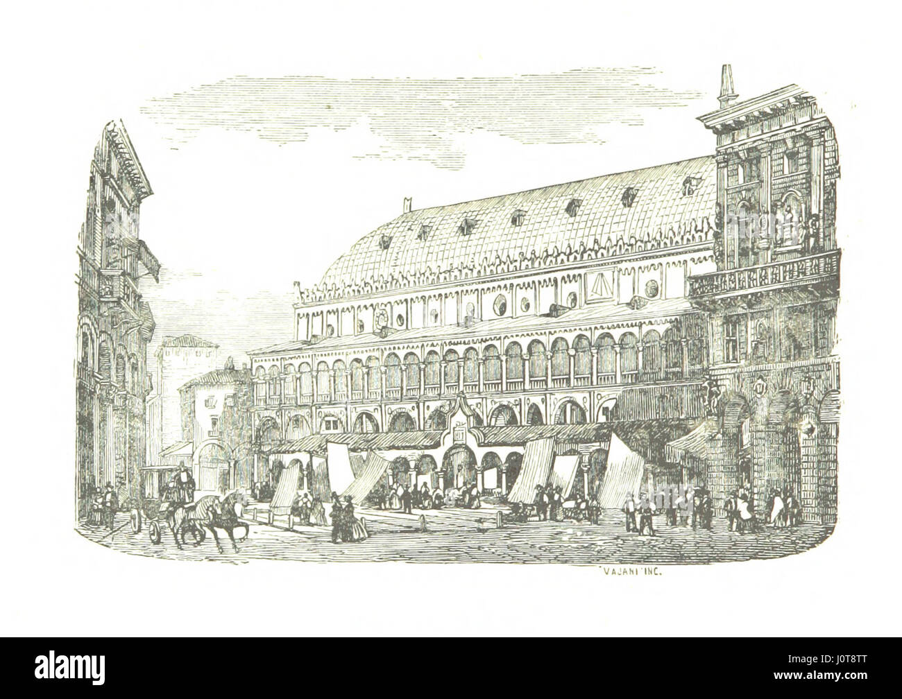 Eine illustrierte Geschichte der Lombardei-Venetien, die Städte, Gemeinden und Burgen vom Mittelalter bis zur Neuzeit dokumentiert, herausgegeben von C. Cantu' und anderen Gelehrten, zweite Ausgabe. Stockfoto