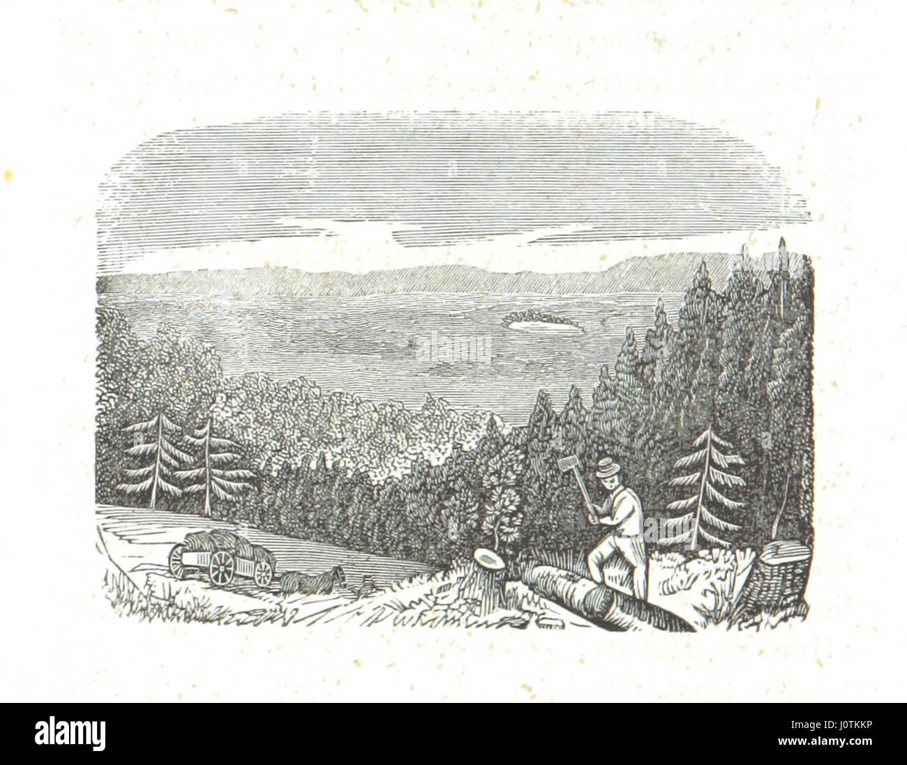 „Nights in a Block House“ bietet Skizzen des Lebens an der amerikanischen Grenze, wobei der Schwerpunkt auf die Herausforderungen und Erfahrungen früherer Siedler in Grenzregionen gelegt wird. Stockfoto