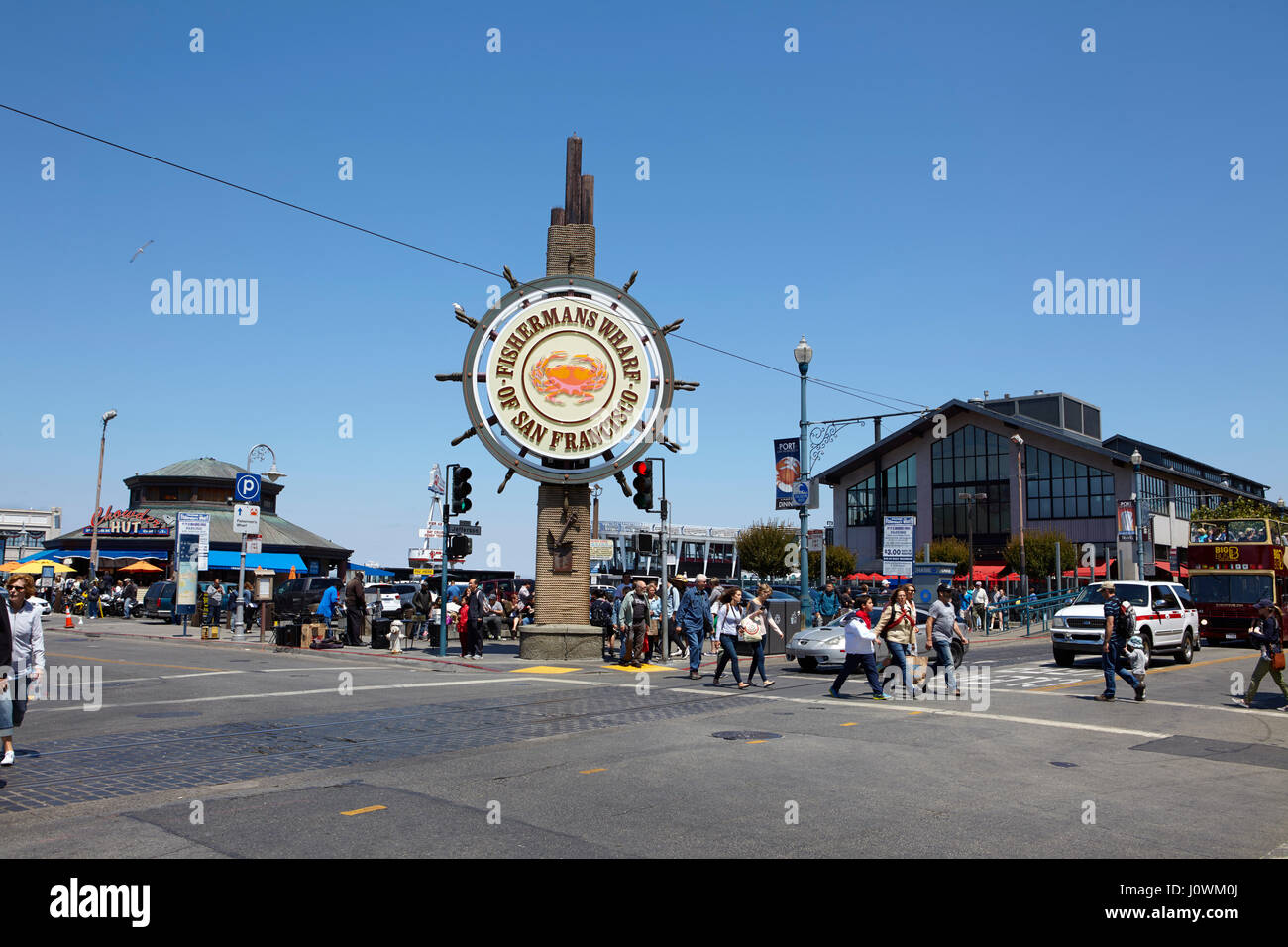 Die Zeichen des Fishermans Wharf, San Francisco, Vereinigte Staaten Stockfoto