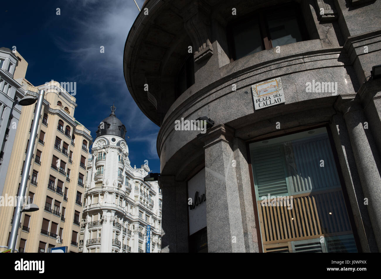 Plaza del Calao, Madrid, Spanien Stockfoto