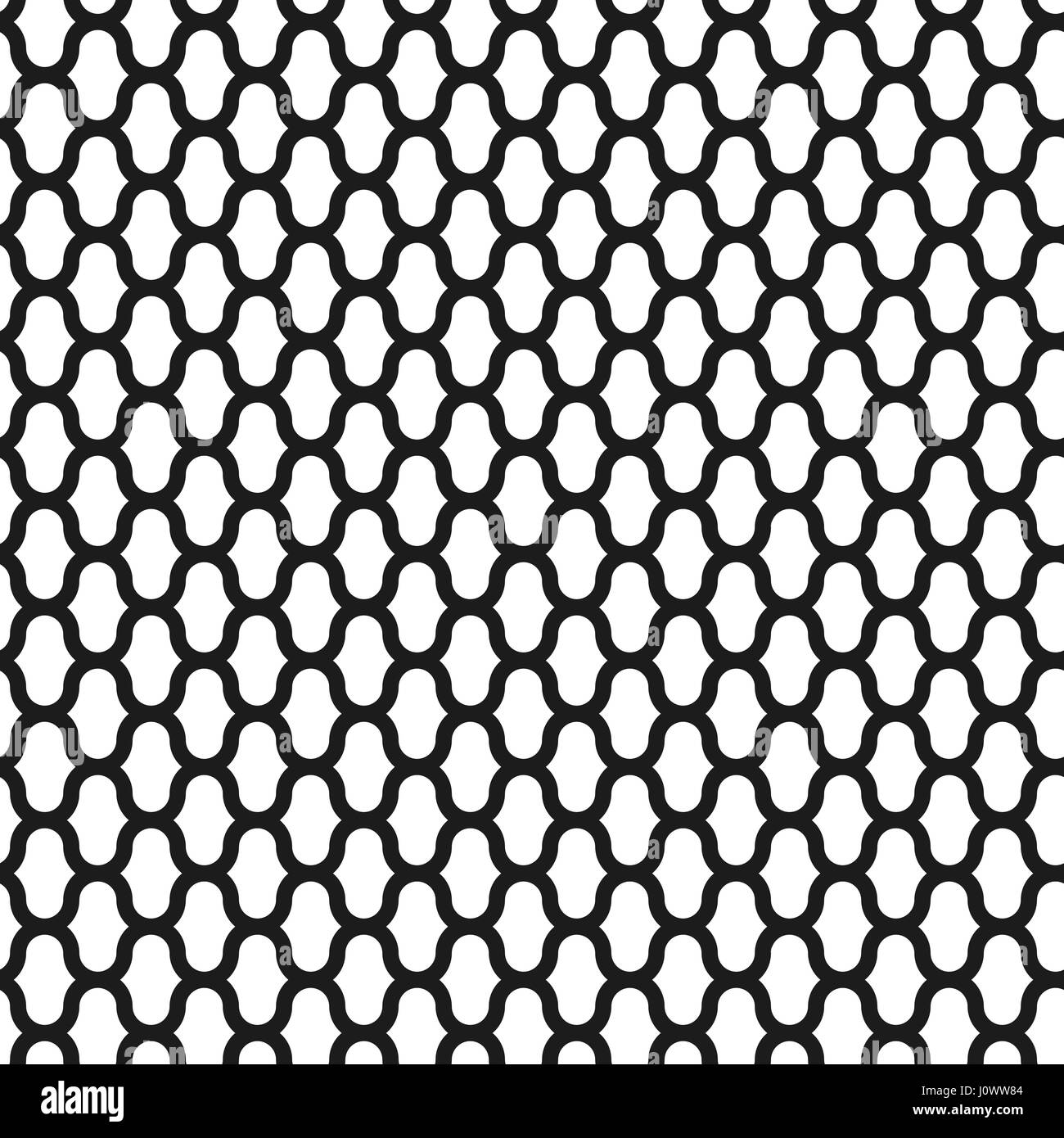 Raster Vektor nahtloses Muster, geometrische abstrakte Hintergrund der schwarzen und weißen Farbe. Moderne einfache Gitter Linie ornament Stock Vektor