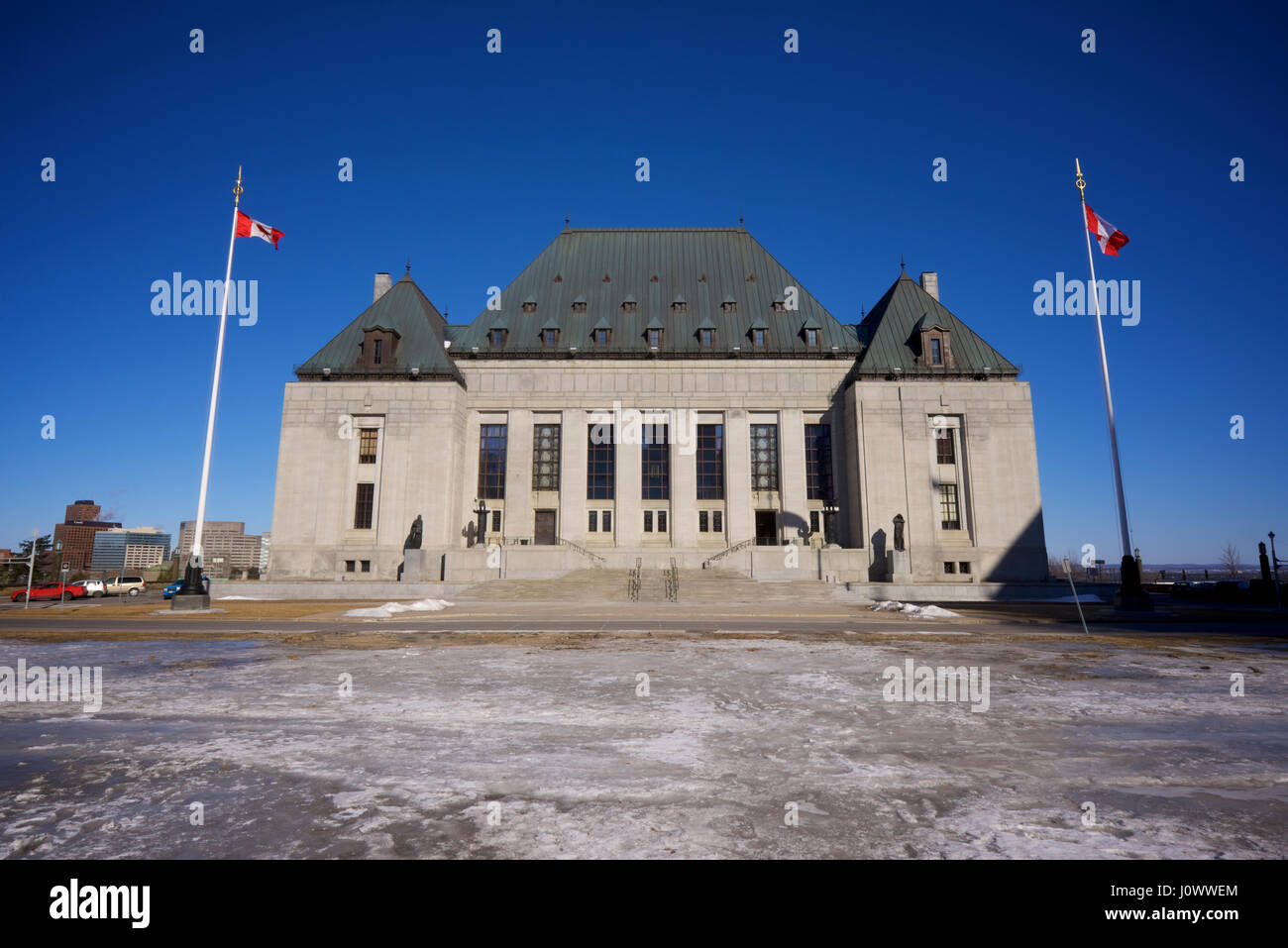 Oberster Gerichtshof von Kanada Gebäude aus Wellington Street in Ottawa. Timothy Hellum © timothy@hellum.ca Stockfoto