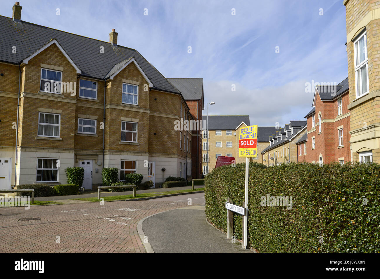 Haus verkauft Zeichen - Chadwick Drive, Braintree, Essex Stockfoto