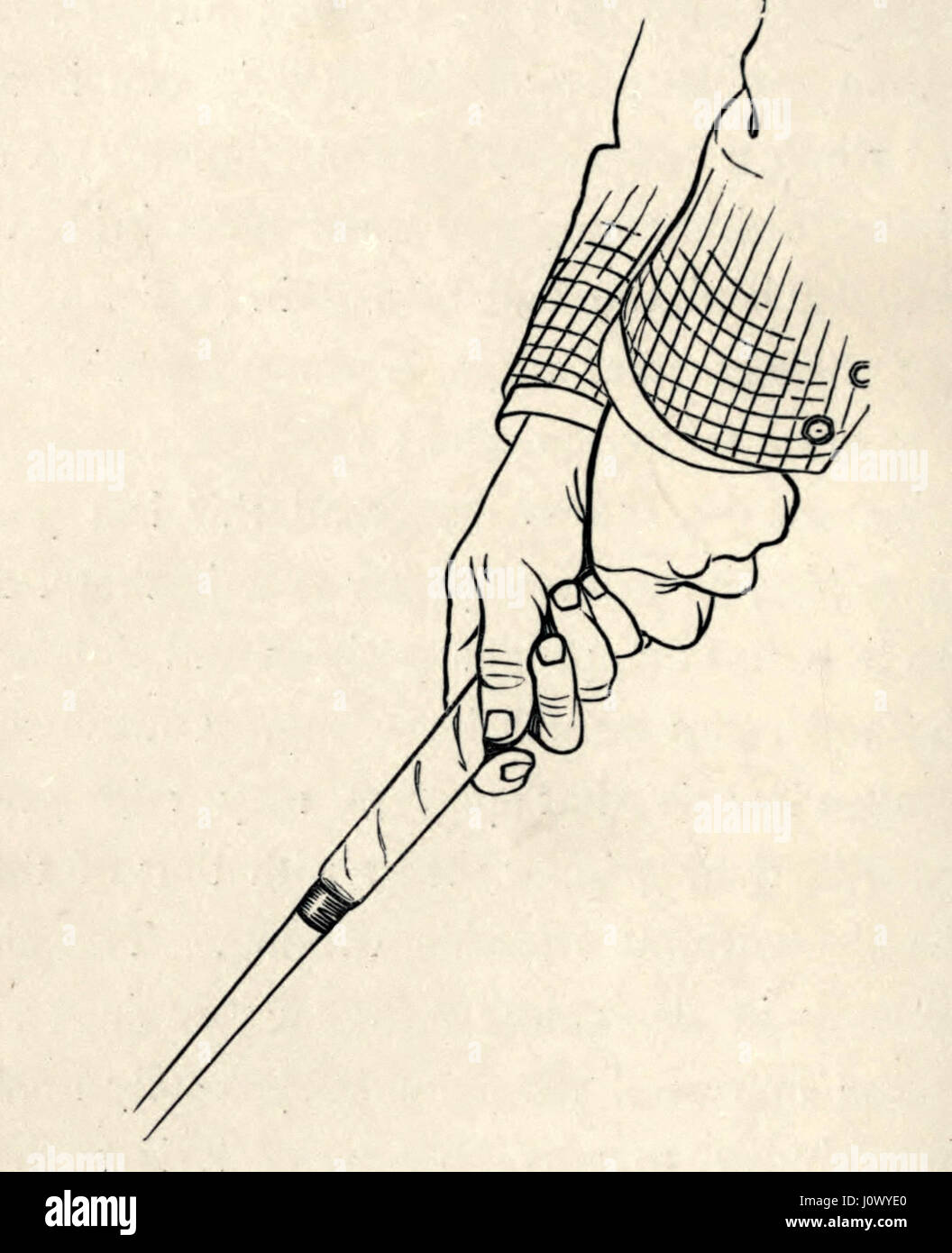 Richtigen Griff, Hände über oder oberhalb. Aus einem 1887 Golf Buch Stockfoto