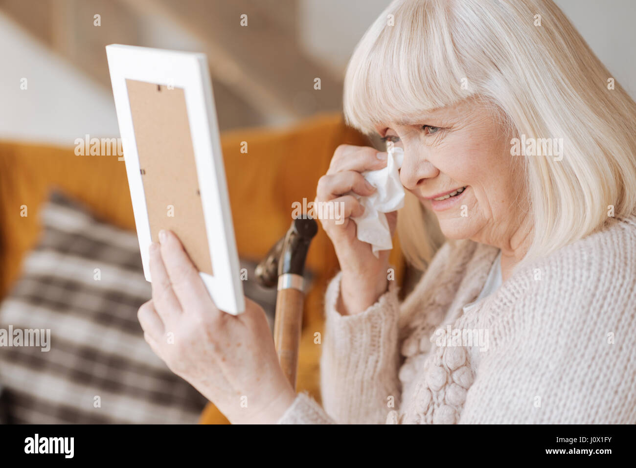 Miserable depressiven Frau weinen Stockfoto