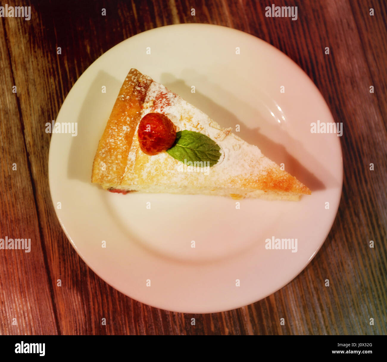 Eine schöne leckere Stück Kuchen in Nahaufnahme fotografiert Stockfoto