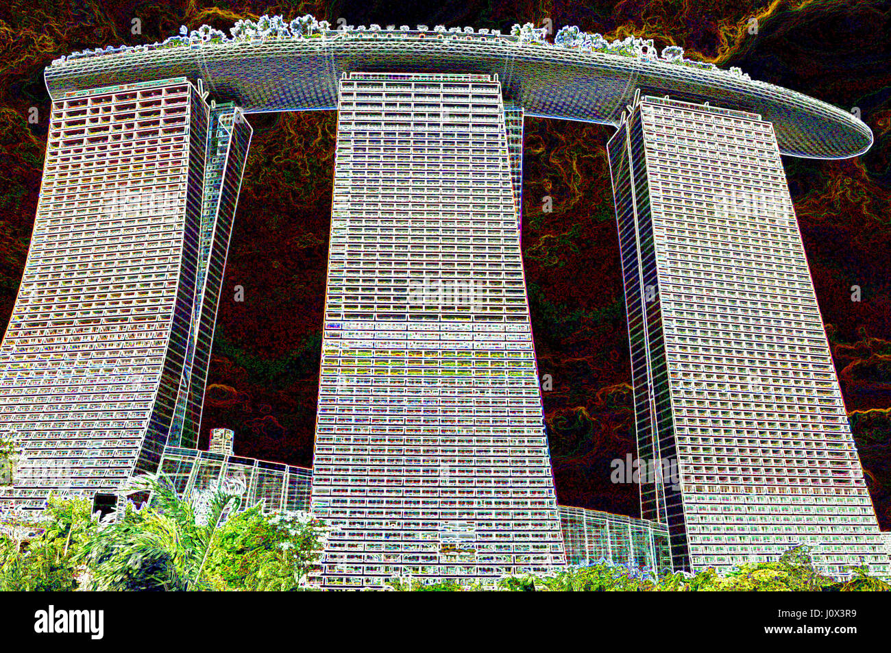 Singapur-Landmark - Marina Bay Sands Hotel Stockfoto