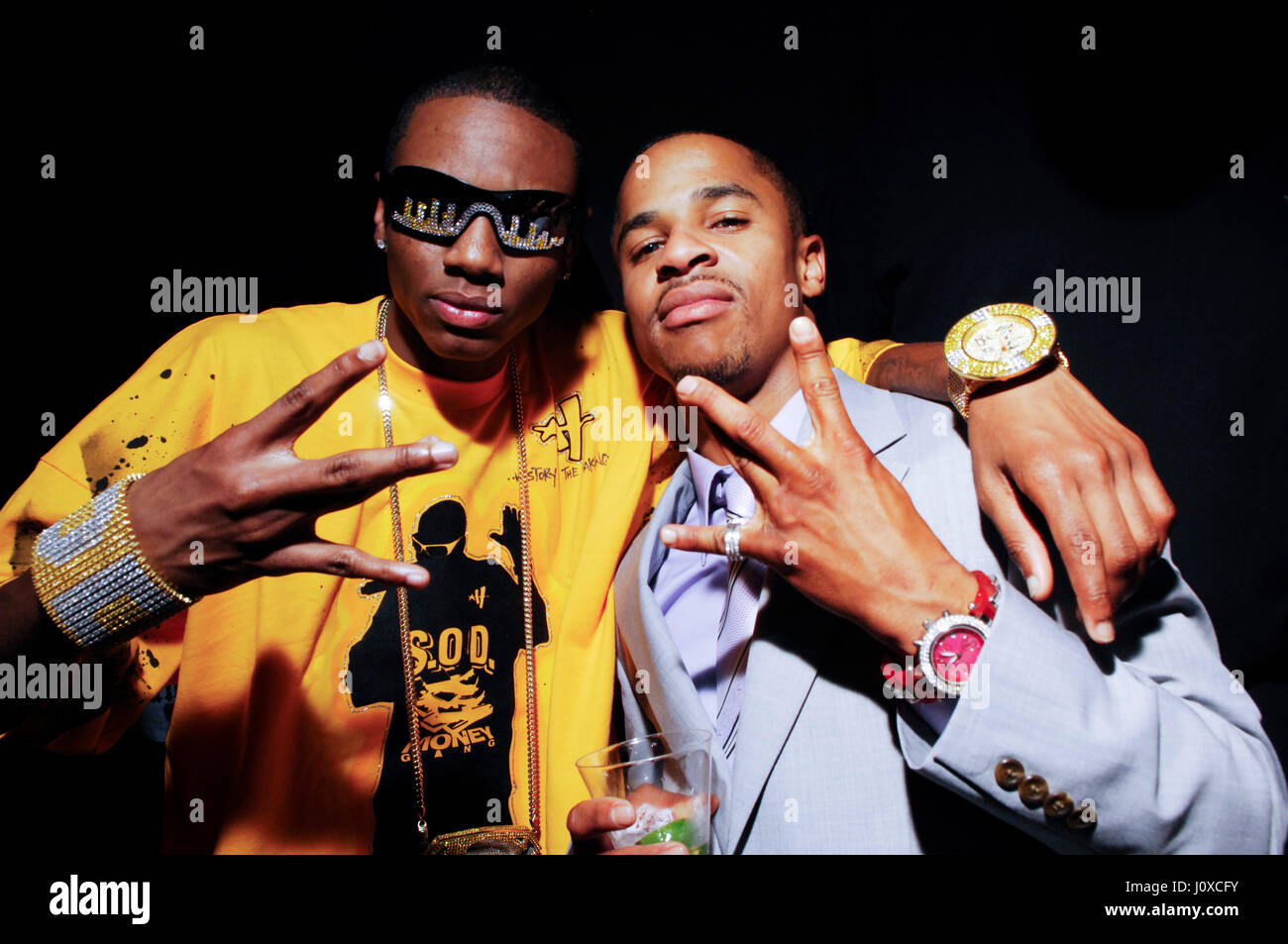 Rapper Soulja Boy Tell EM und Imani Walker an der BET Awards Afterparty im Roosevelt in Hollywood. Stockfoto