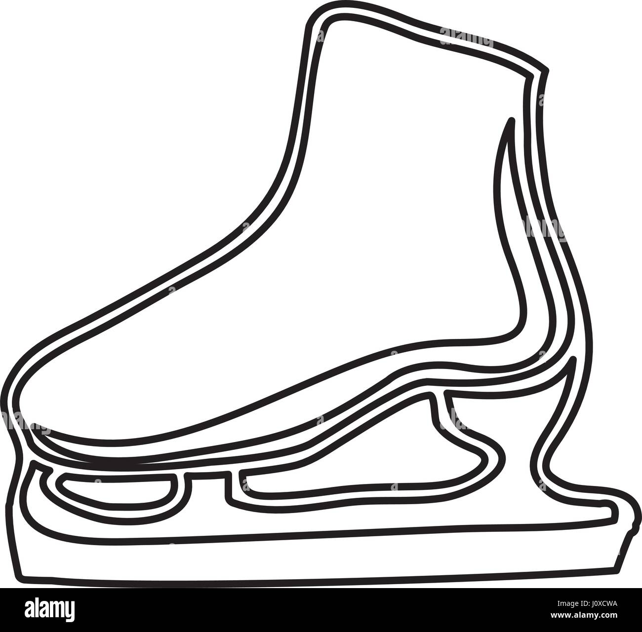 monochrome Kontur des Ice skate Stock Vektor