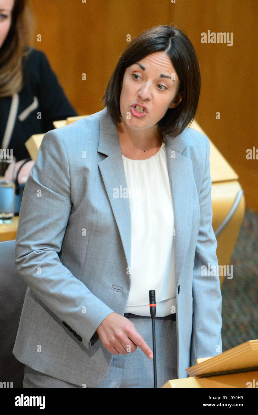 Neugewählten Scottish Labour Leader Kezia Dugdale sprechen während der Debatte auf die schottische Regierung Gesetzgebungsprogramm Stockfoto