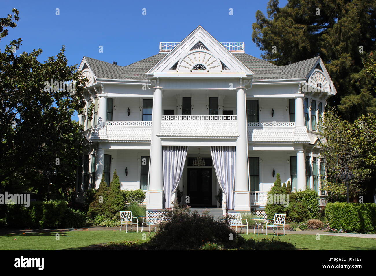 Manasse Mansion, Eastlake oder Stick-Stil Haus erbaut 1886 in Napa Kalifornien Stockfoto