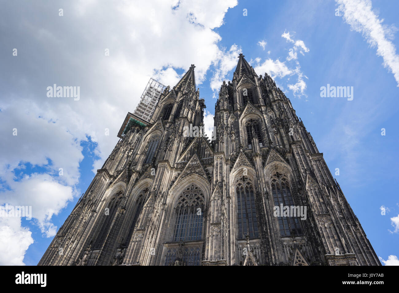 Nahaufnahme der Kölner Dom in Köln. Stockfoto