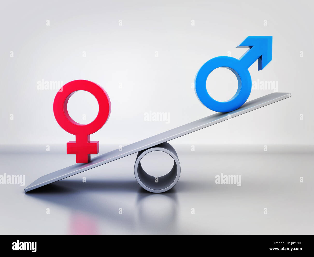 Abstrakte Gleichheit von Männern und Frauen. 3D illustration Stockfoto