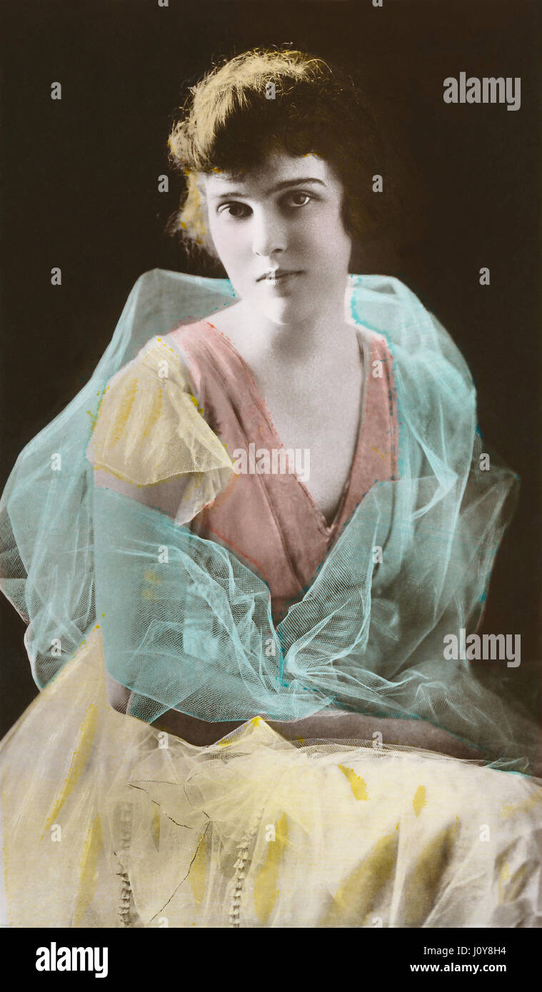 US-amerikanische Schauspielerin Madge Kennedy. Handkolorierten Sepia Foto. Stockfoto