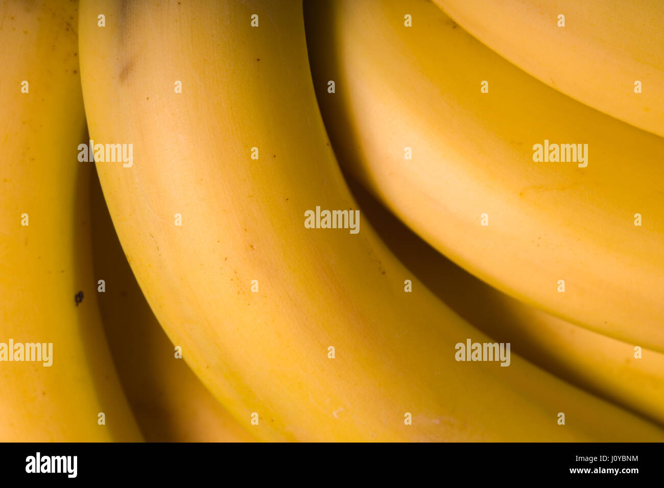 Frische Bio Banane Draufsicht closeup Stockfoto