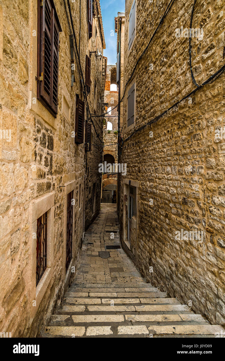Kroatien-Dalmatien-Split-Blick auf eine Straße Stockfoto
