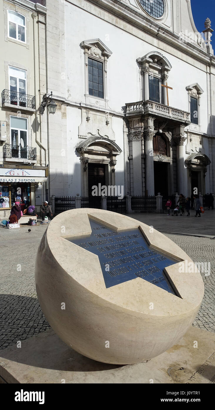 Denkmal für jüdische Opfer der religiösen Intoleranz, Lissabon, Portugal, EU Stockfoto
