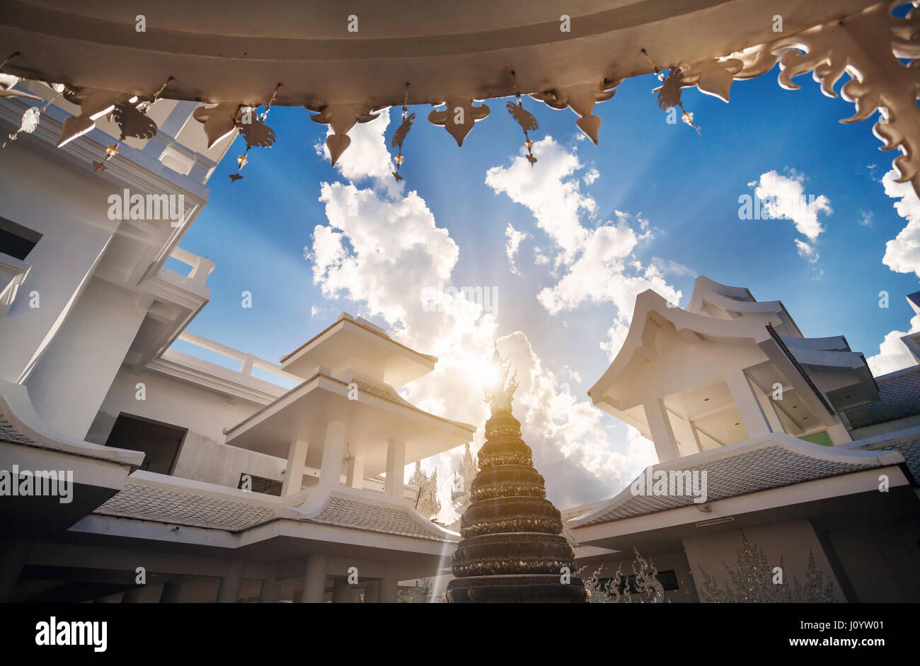 Wat Rong Khun weißen Tempel in Chiang Rai, Thailand Stockfoto