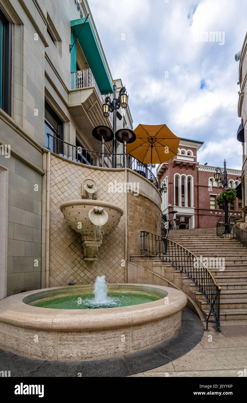 Rodeo Drive Street Brunnen in Beverly Hills - Los Angeles, Kalifornien, USA Stockfoto