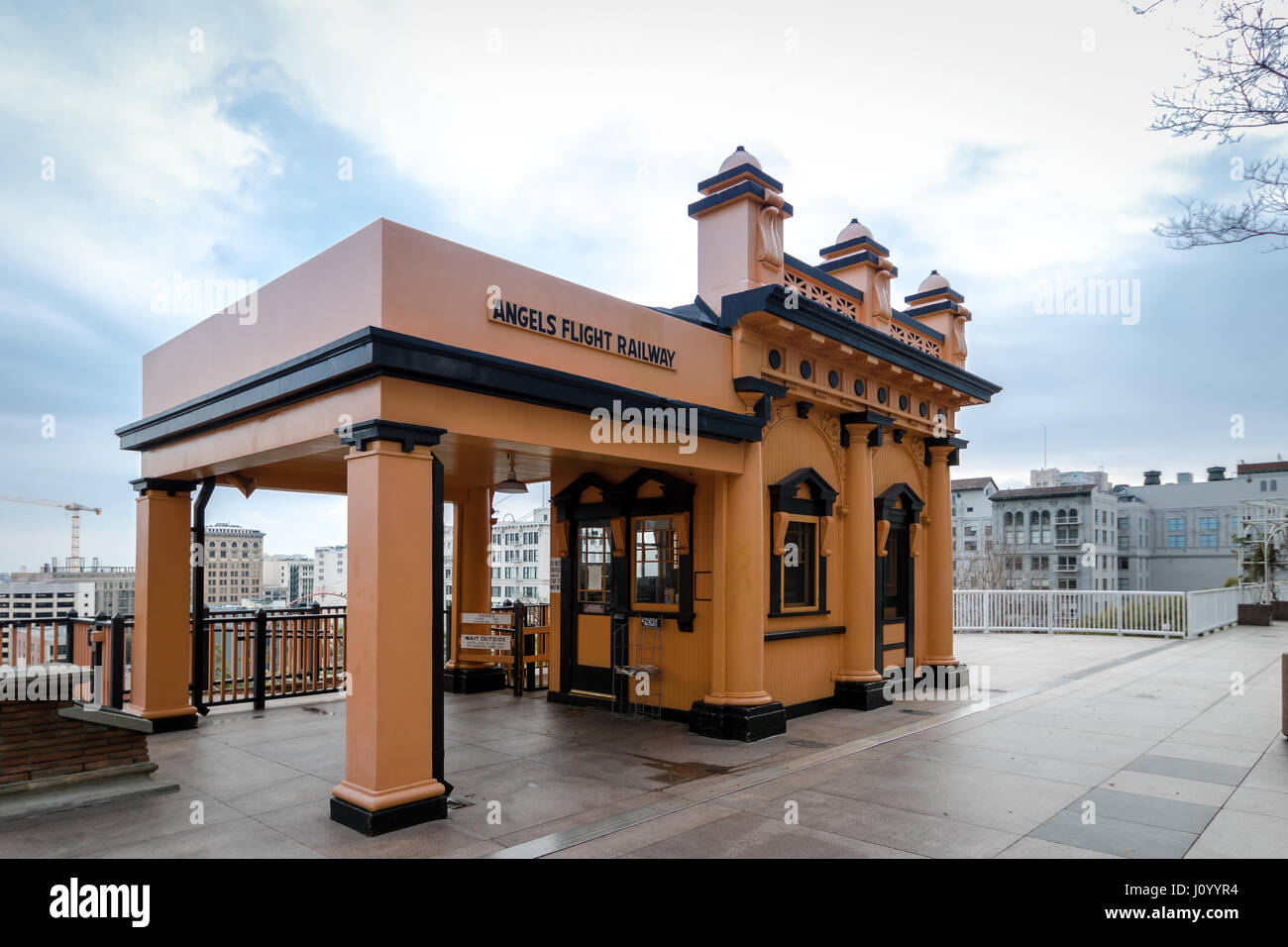 LOS ANGELES, USA - 8. Januar 2017: Angels Flight Seilbahn-Station - Los Angeles, Kalifornien, USA Stockfoto