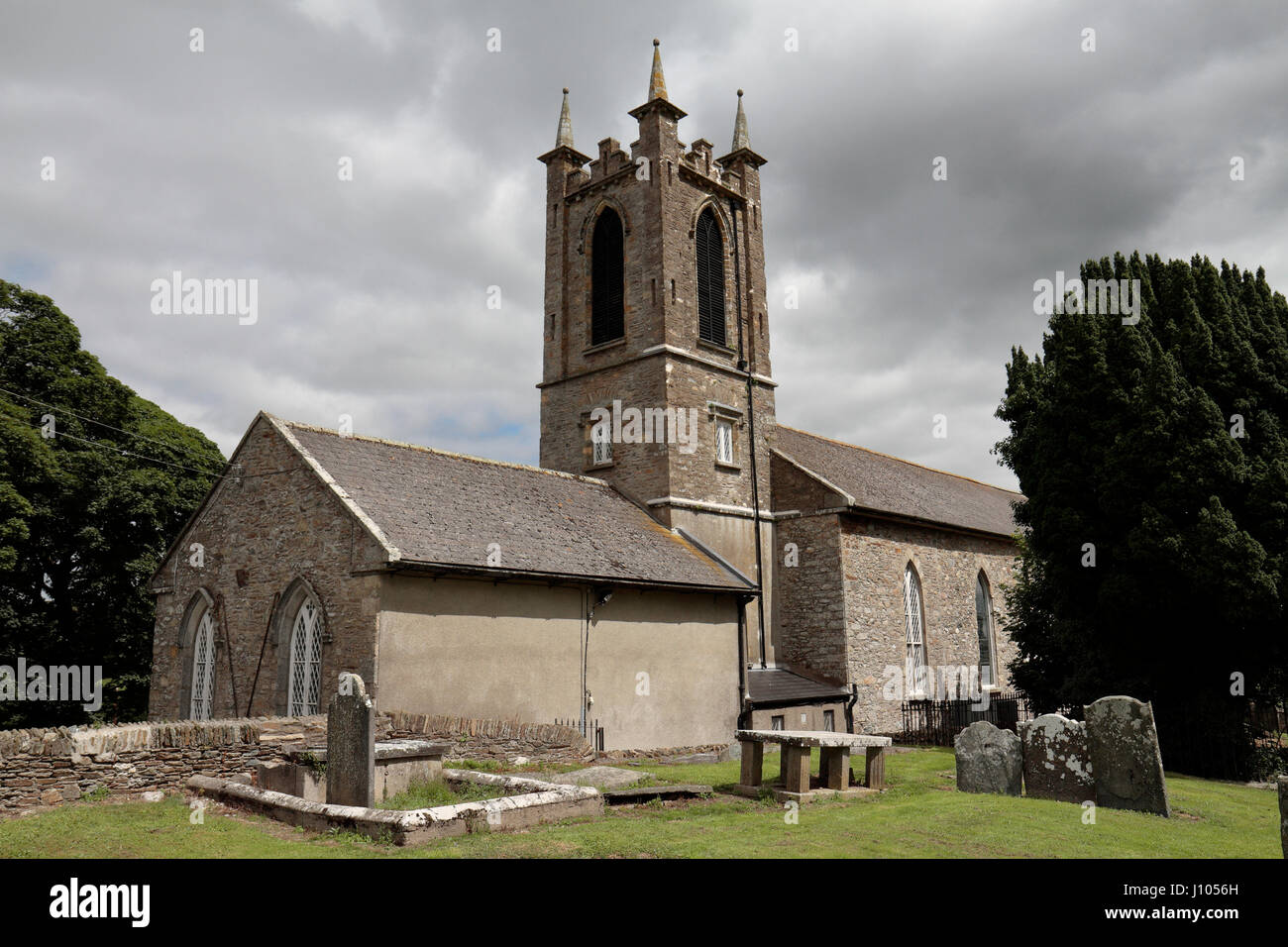 Die Cathedral Church of St Edan, Church of Ireland in Ferns, County Wexford, Irland (Eire). Stockfoto