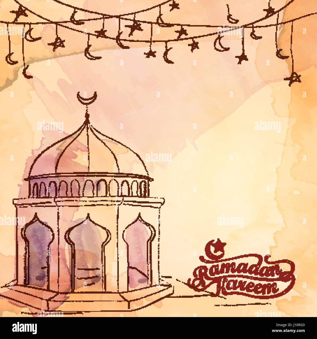 Ramadan Kareem Gruß Hintergrund islamischen Vektor-design Stock Vektor